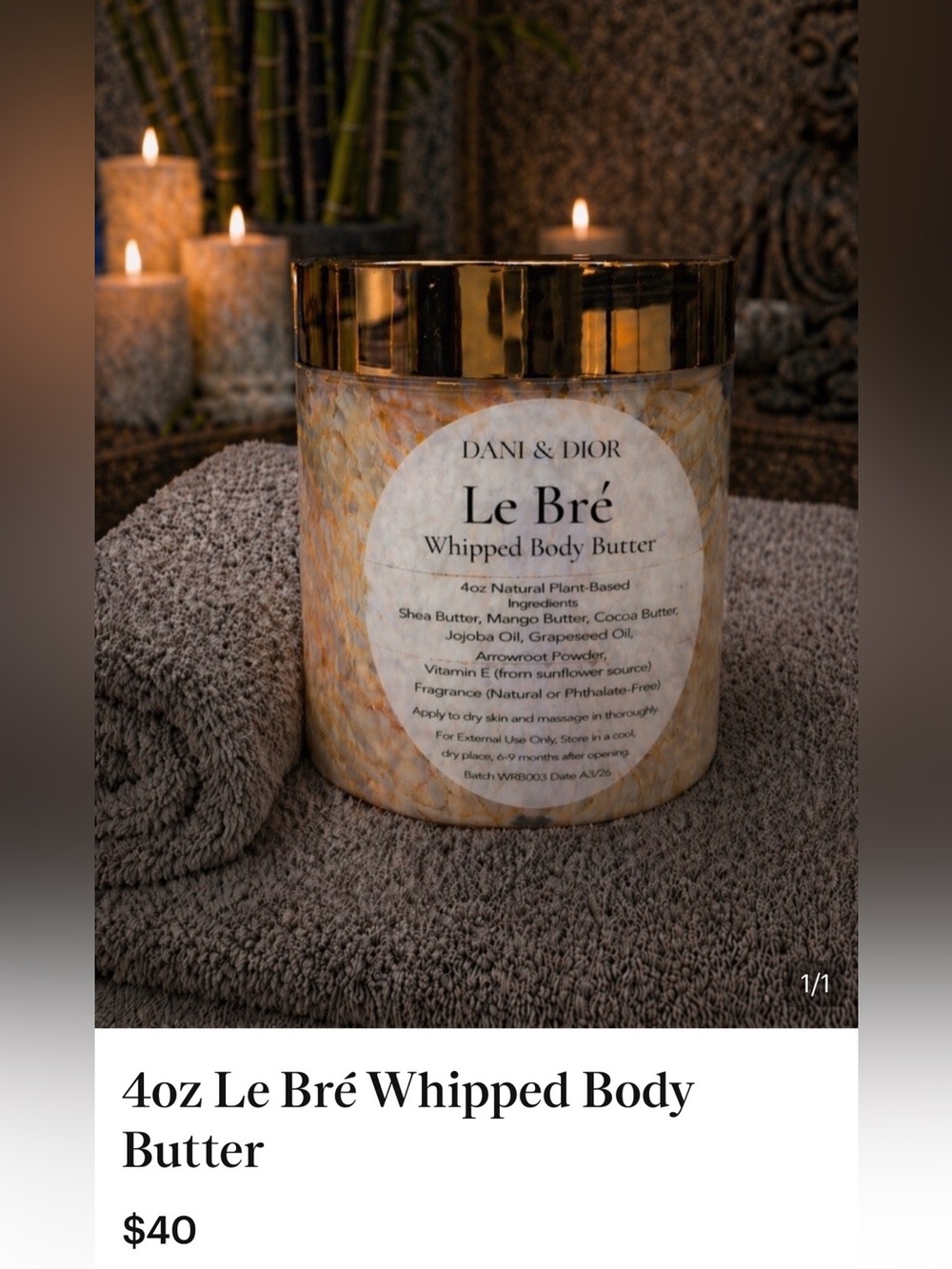 Le Bré 2 Whipped Body Butters - Golden Cream